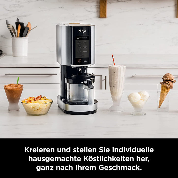 Ninja Creami Eismaschine Eiscreme, Gelato, Milchshake, Sorbet, Smoothie-Bowls, 7 Programme, Schwarz Silber
