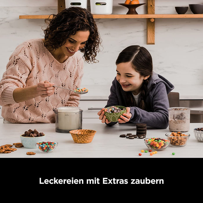 Ninja Creami Eismaschine Eiscreme, Gelato, Milchshake, Sorbet, Smoothie-Bowls, 7 Programme, Schwarz Silber