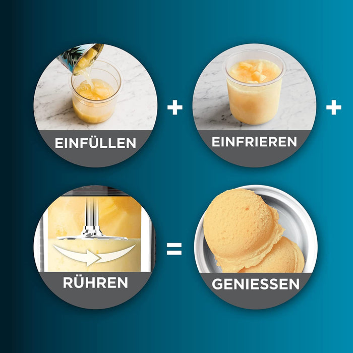 Ninja Creami Eismaschine Eiscreme, Gelato, Milchshake, Sorbet, Smoothie-Bowls, 7 Programme, Schwarz Silber