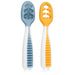 NumNum Lernlöffel für Baby 2er-Baby-Set, Silikon-Löffel, Phase 1 + 2 beste Baby-Löffel empfohlen von BLW-Experten (Baby Led Weaning) Blau/Orange
