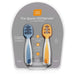 NumNum Lernlöffel für Baby 2er-Baby-Set, Silikon-Löffel, Phase 1 + 2 beste Baby-Löffel empfohlen von BLW-Experten (Baby Led Weaning) Blau/Orange