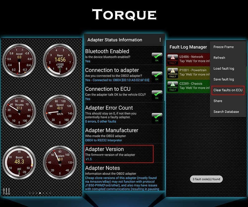 OBD2 Bluetooth Diagnosegerät Scanner Code Leser für Android Windows, Auto Diagnosegerät OBD2 Adapter für Alle OBDII Protokoll Fahrzeuge