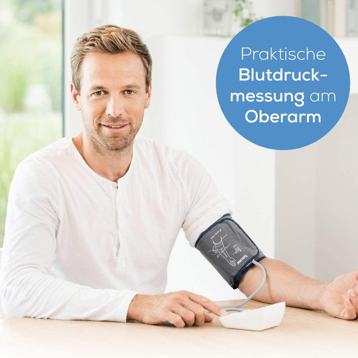 Oberarm-Blutdruckmessgerät mit Manschettensitzkontrolle, für Oberarmumfänge von 22-42 cm, Risikoindikator, Arrhythmie-Erkennung