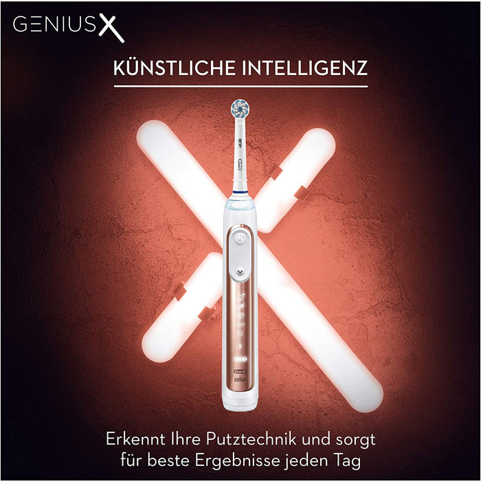 Oral-B Genius X Elektrische Zahnbürste/Electric Toothbrush, 6 Putzmodi für Zahnpflege, künstliche Intelligenz und Bluetooth-App, Lade-Reiseetui