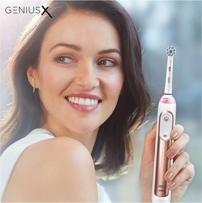 Oral-B Genius X Elektrische Zahnbürste/Electric Toothbrush, 6 Putzmodi für Zahnpflege, künstliche Intelligenz und Bluetooth-App, Lade-Reiseetui
