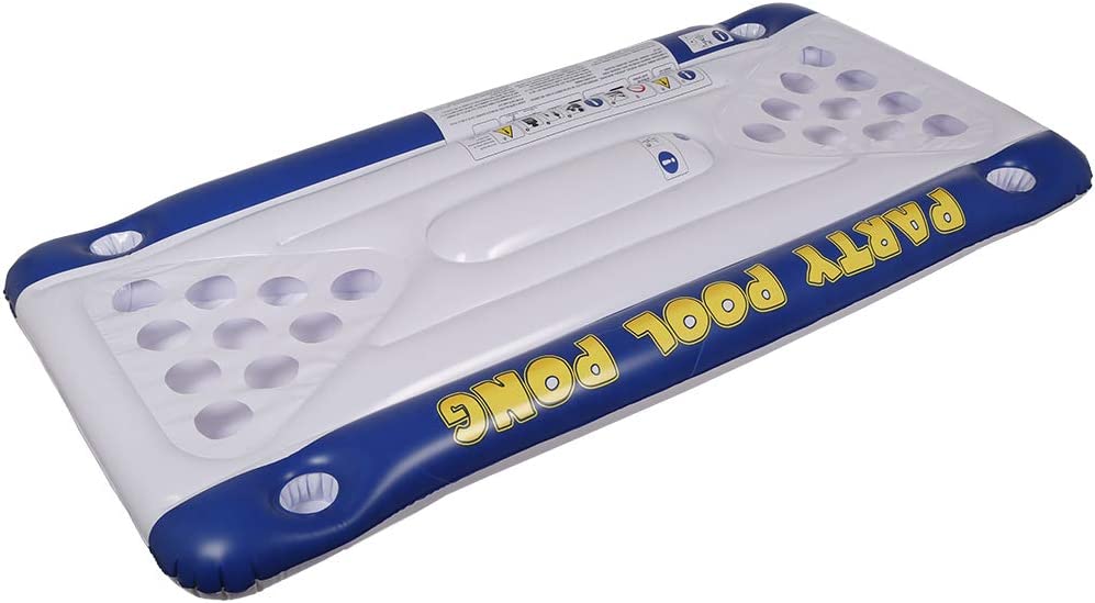 Out of the Blue - Luftmatratze, Pool Pong Game, ca. 152 x 76 x 15 cm, inklusive 20 Kunststoffbechern und 2 Ping - Pong Bällen, im Geschenkkarton - Bier Pong