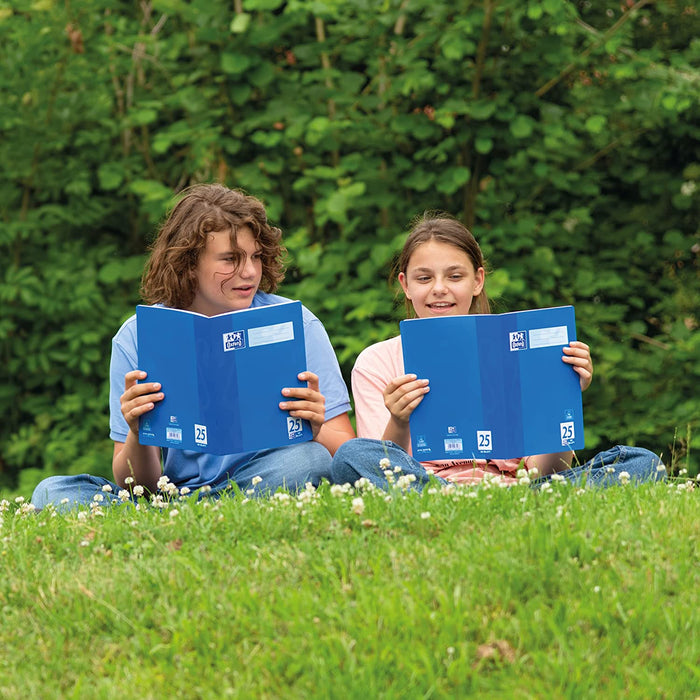 Oxford Schulheft A4, liniert, mit weißem Rand, 32 Blatt, blau, 10 Stück
