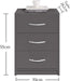 PEPE Nachttisch Graphit - Schlichter Nachtschrank mit drei Schubladen passend zu jedem Bett & Schlafzimmer - 39 x 54 x 28 cm