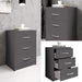 PEPE Nachttisch Graphit - Schlichter Nachtschrank mit drei Schubladen passend zu jedem Bett & Schlafzimmer - 39 x 54 x 28 cm