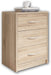 PEPE Nachttisch in Eiche Sonoma Optik - Schlichter Nachtschrank mit drei Schubladen passend zu jedem Bett & Schlafzimmer - 39 x 54 x 28 cm