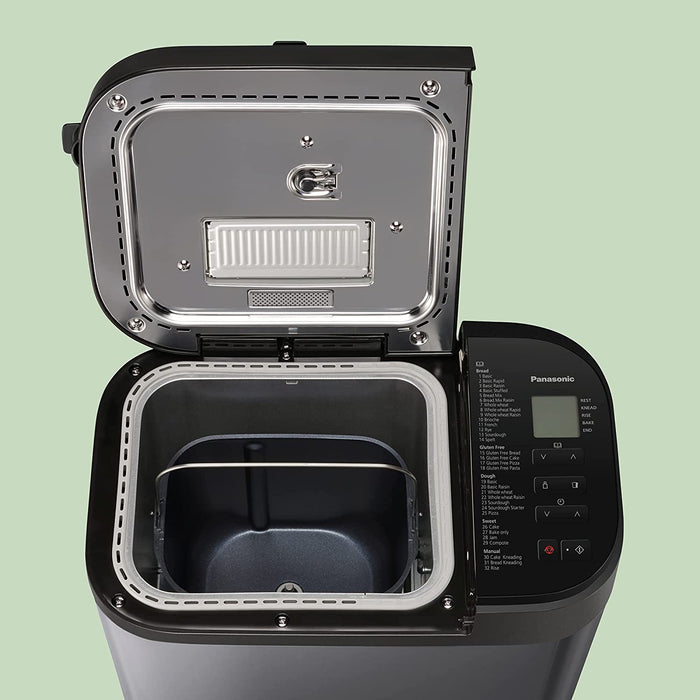 Panasonic Brotbackautomat (32 Programme, 14 Automatikprogramme, Hefe-Verteiler, glutenfrei backen, Timer) dunkelgrau
