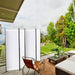 Paravent 4 Teilig 170 x 220 cm Raumteiler Klappbar Trennwand Stellwand Balkon Sichtschutz Faltbar(Beige)
