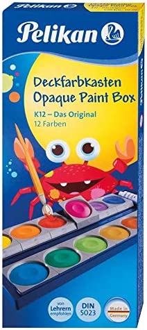 Pelikan Farbkasten 12er 735K12 12 Deckfarben + 1 Tube Deckweiß
