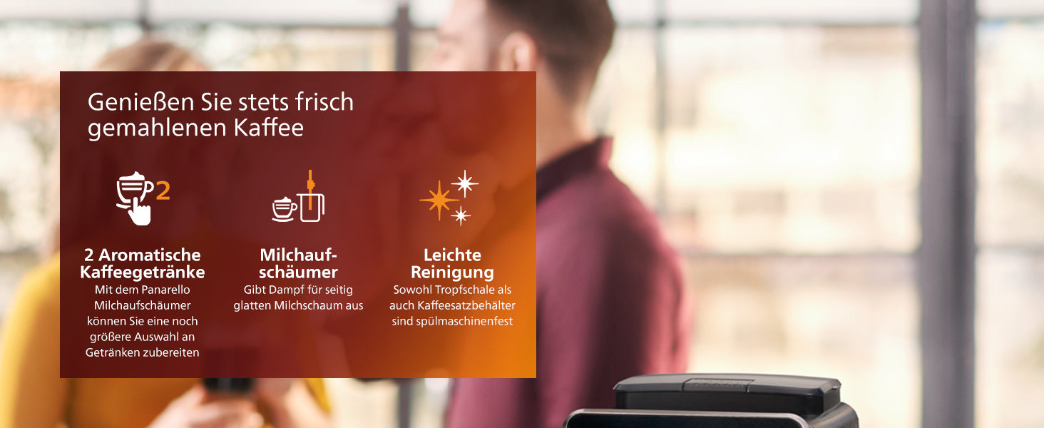 Philips 2200 Serie Kaffeevollautomat, 2 Kaffeespezialitäten, Schwarz/Schwarz-gebürstet