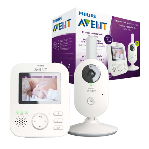 Philips AVENT Video Babyphone mit Kamera, Tag- und Nachtansicht, hohe Reichweite, Eco-Mode, Mit FHSS-Technologie, 10 Stunden Akkulaufzeit, weiß