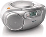 Philips  CD-Soundmaschine mit Dynamic Bass Boost (Autostop-Kassettendeck, UKW-Tuner) Silber
