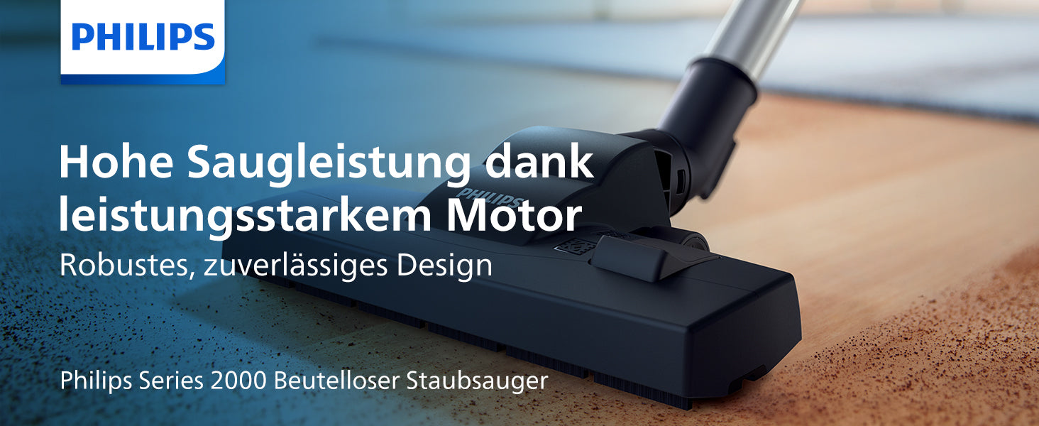 Philips Domestic Appliances Beutelloser Staubsauger Serie 2000, 850 W, PowerCyclone 4, Super Clean Air-Filter Blau