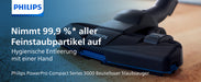 Philips Domestic Appliances beutelloser Staubsauger PowerPro Compact (900 W, 1,5 L Staubvolumen, integrierte Bürste) weiß