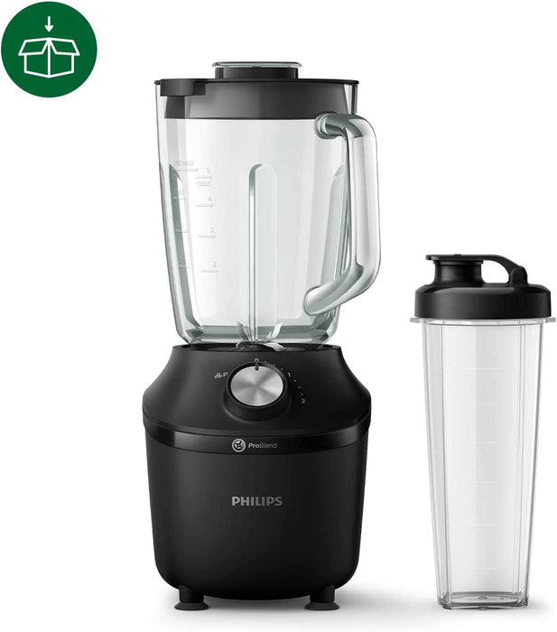 Philips Standmixer und Smoothie Maker – 600W, 2-Liter-Becher, Rezepte-App, 2 Geschwindigkeitsstufen + Impulsfunktion, ProBlend, Ice-Crush-Funktion