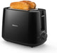 Philips Toaster – 2 Toastschlitze, 8 Stufen, Brötchenaufsatz, Auftaufunktion, Liftfunktion, Abschaltautomatik, schwarz 