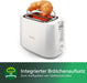Philips Toaster – 2 Toastschlitze, 8 Stufen, Brötchenaufsatz, Auftaufunktion, Liftfunktion, Abschaltautomatik, weiß 