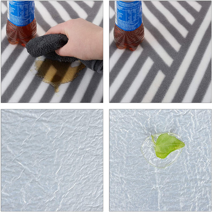 Picknickdecke XXL, 200 x 200 cm, wärmeisoliert, Faltbare Stranddecke, wasserdicht, mit Tragegriff, grau-weiß