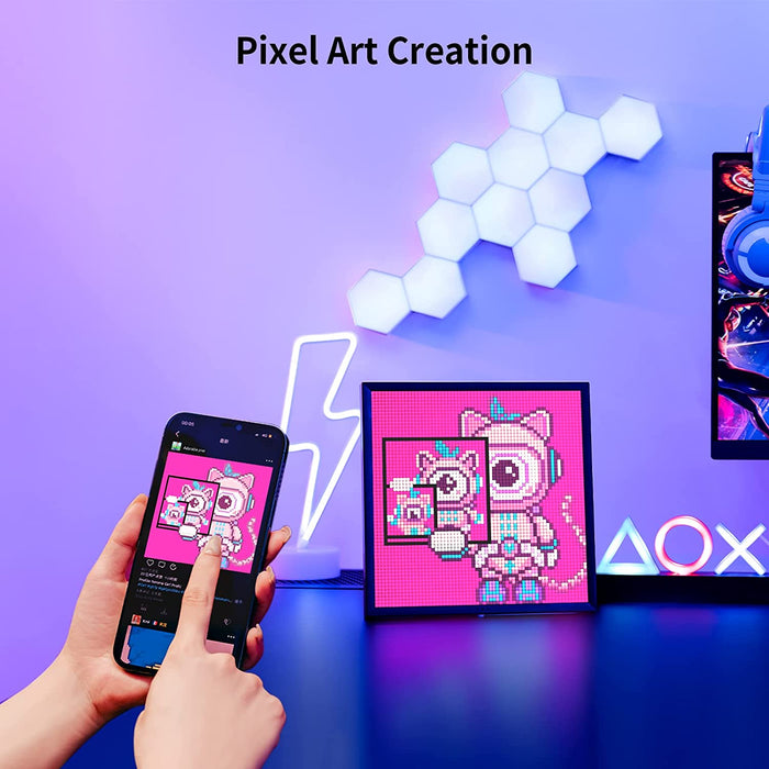 Pixoo-64 WiFi Pixel Art Display mit einem 64x64 LED-Panel, einzigartige Beleuchtungsdekoration mit App-Steuerung