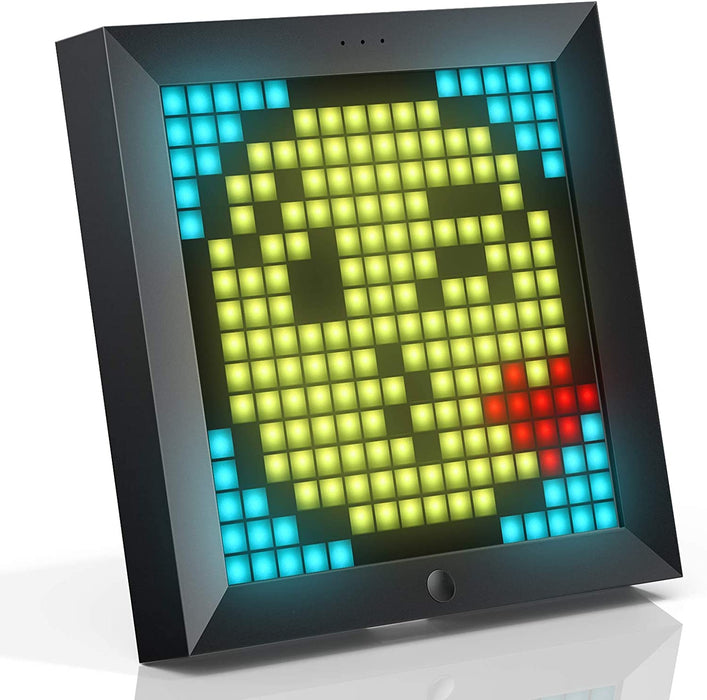 Pixoo Pixel Art Digitaler Bilderrahmen, Programmierbares 16 * 16 RGB LED Panel, Smart Clock mit Social Media Benachrichtigung, 7.18 Zoll Home Dekor 