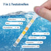 Pool Teststreifen, PH Teststreifen, Schwimmbad Teststreifen, 7 in 1 Spa Teststreifen für Gesamt Wasserhärte, Gesamtchlor, Freies Chlor, pH