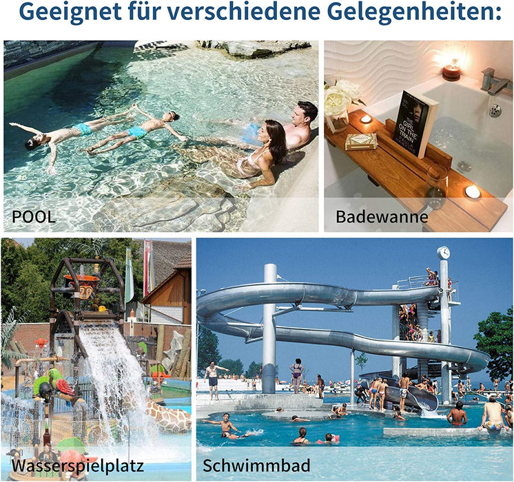 vPool Teststreifen, PH Teststreifen, Schwimmbad Teststreifen, 7 in 1 Spa Teststreifen für Gesamt Wasserhärte, Gesamtchlor, Freies Chlor, pH