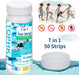 Pool Teststreifen, PH Teststreifen, Schwimmbad Teststreifen, 7 in 1 Spa Teststreifen für Gesamt Wasserhärte, Gesamtchlor, Freies Chlor, pH