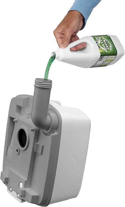 Porta Potti 145 Tragbare Toilette Qube, Weiß-Grau, 330 x 383 x 427 mm - Camping Toilette 