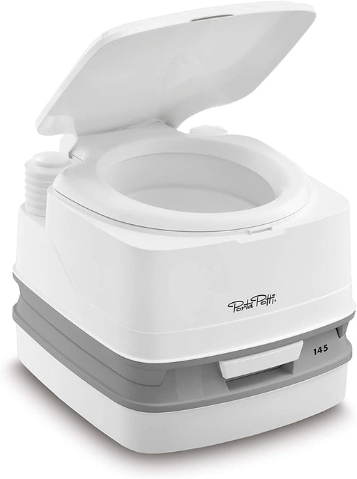 Porta Potti 145 Tragbare Toilette Qube, Weiß-Grau, 330 x 383 x 427 mm - Camping Toilette 