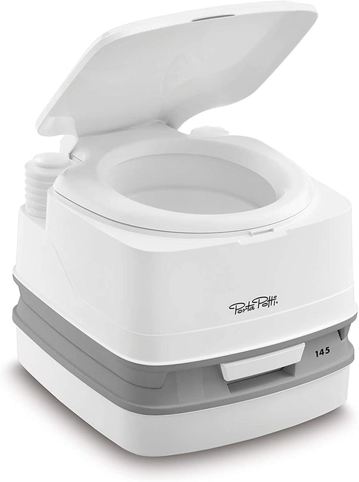 Porta Potti 145 Tragbare Toilette Qube, Weiß-Grau, 330 x 383 x 427 mm - Camping Toilette 