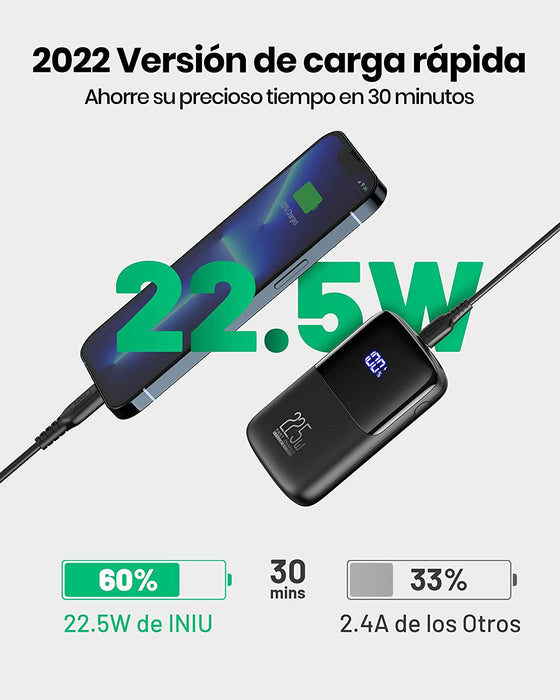 Power Bank, 22.5W Fast Charging 10000mAh PowerBank Klein aber Stark, PD3.0 QC4.0 (USB C Input&Output) externe handyakkus kompatibel 