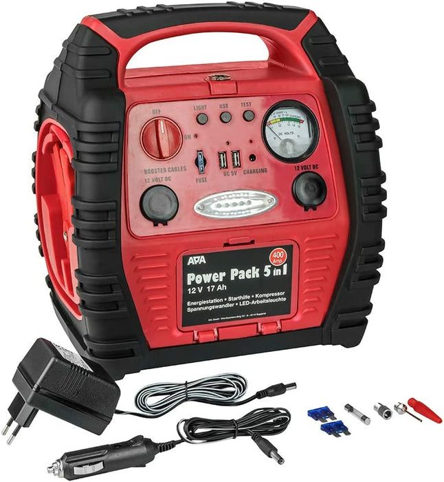 Power Pack 5in1 Mobile Starthilfe, Spannungswandler, Kompressor