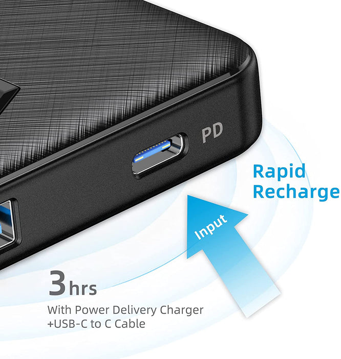 Powerbank 10000mAh, SIXTHGU PD 20W Externer Akku USB-C, Power Bank mit Dual Ausgänge 3A，Schnellladung Tragbares Ladegerät