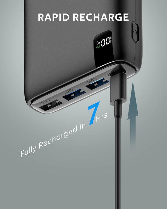 Powerbank 26800mAh, USB C externer Akku mit 18W Power Delivery, Tragbares Ladegerät mit 4 Ports kompatibel mit Smartphone, Tablets und mehr