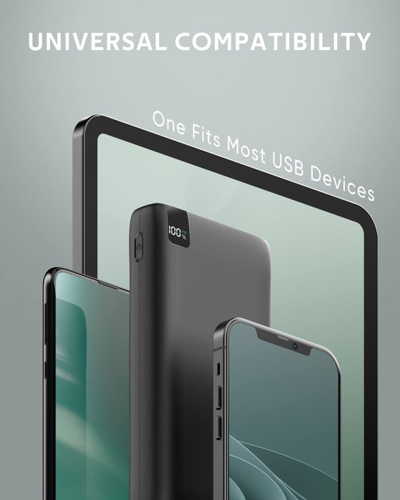 Powerbank 26800mAh, USB C externer Akku mit 18W Power Delivery, Tragbares Ladegerät mit 4 Ports kompatibel mit Smartphone, Tablets und mehr