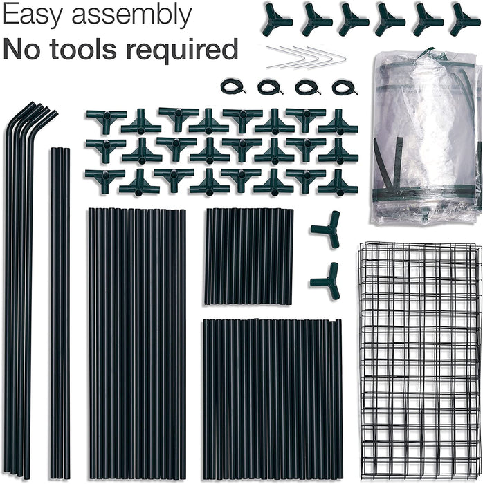 Premium Garten Gewächshaus Foliengewächshaus mit Bodenhaken, 6 Etagen & Robuster Plane - Wetterfest, Stabil & Einfach zu Montieren - 195x143x73cm