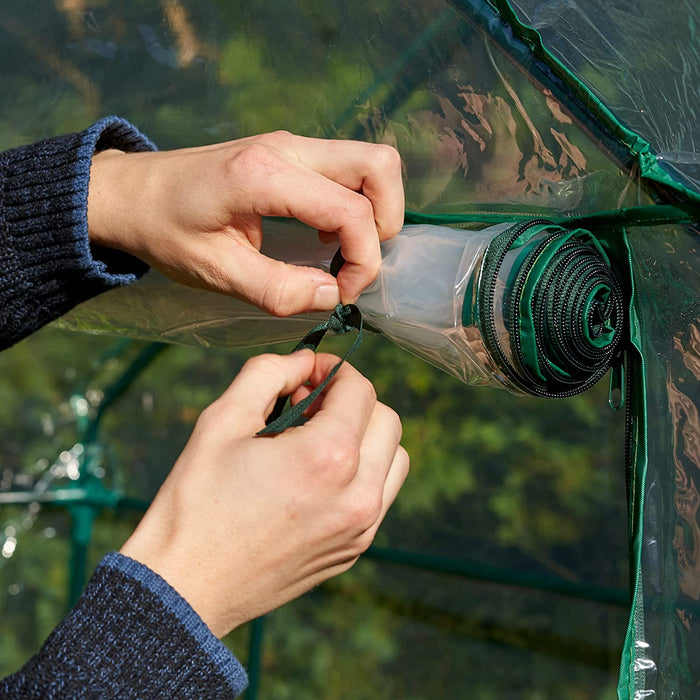 Premium Garten Gewächshaus Foliengewächshaus mit Bodenhaken, 6 Etagen & Robuster Plane - Wetterfest, Stabil & Einfach zu Montieren - 195x143x73cm