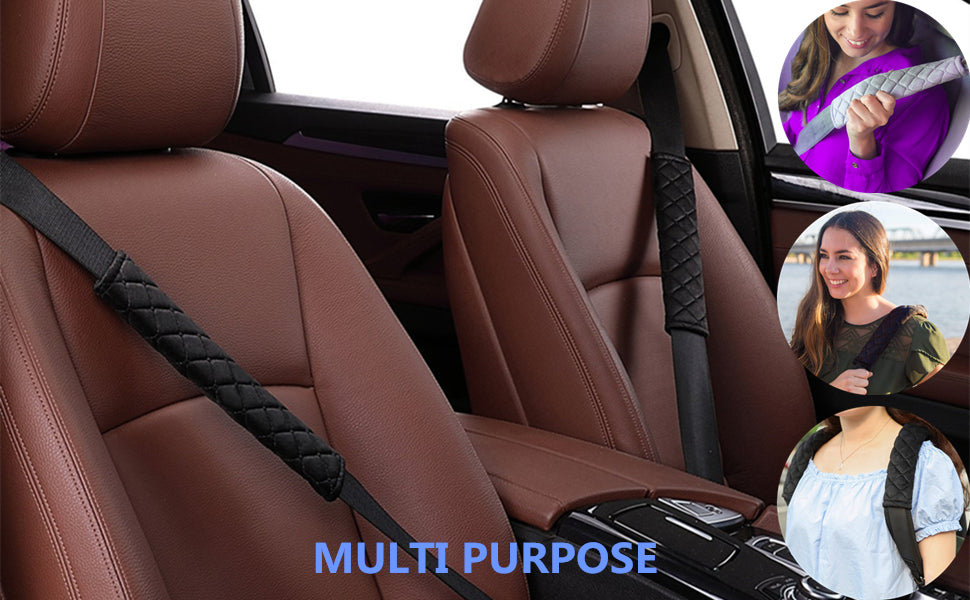 2 Stück Premium Gurtpolster im Zweierpack, Polsterung für Sitzgurt im Auto für mehr Komfort auf der Reise（Schwarz）