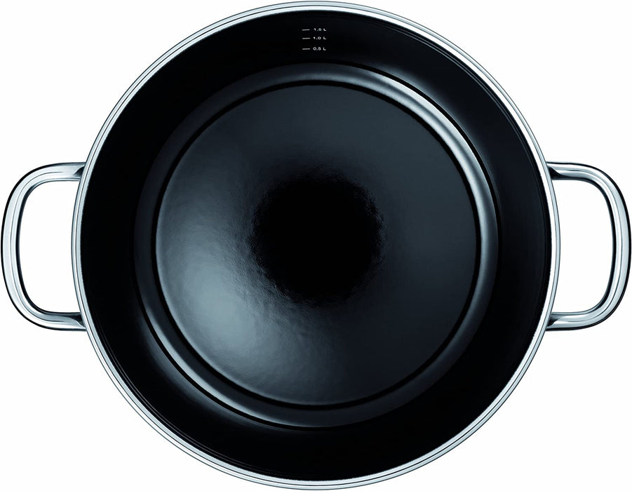 Professional Servier-Schmorpfanne 24 cm, Bräter, Schmortopf 2,7l, Silargan Funktionskeramik, hoher Rand, Induktion, schwarz