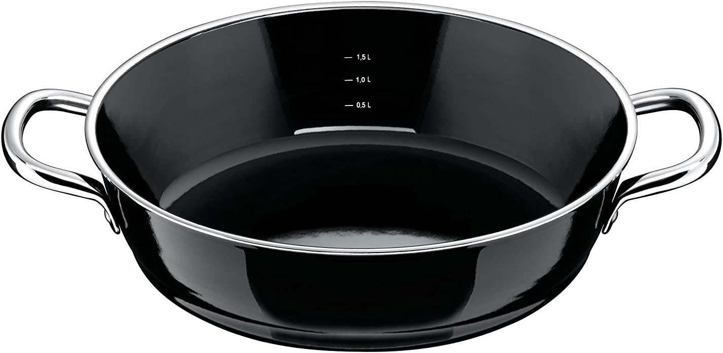 Professional Servier-Schmorpfanne 24 cm, Bräter, Schmortopf 2,7l, Silargan Funktionskeramik, hoher Rand, Induktion, schwarz