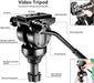 Professionell Aluminiumlegierung Video Kamera Stativ mit 360 Grad Fluid Drag Kopf, Belastbarkeit bis zu 6 Kilogramm, 155 cm