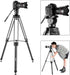Professionell Aluminiumlegierung Video Kamera Stativ mit 360 Grad Fluid Drag Kopf, Belastbarkeit bis zu 6 Kilogramm, 155 cm