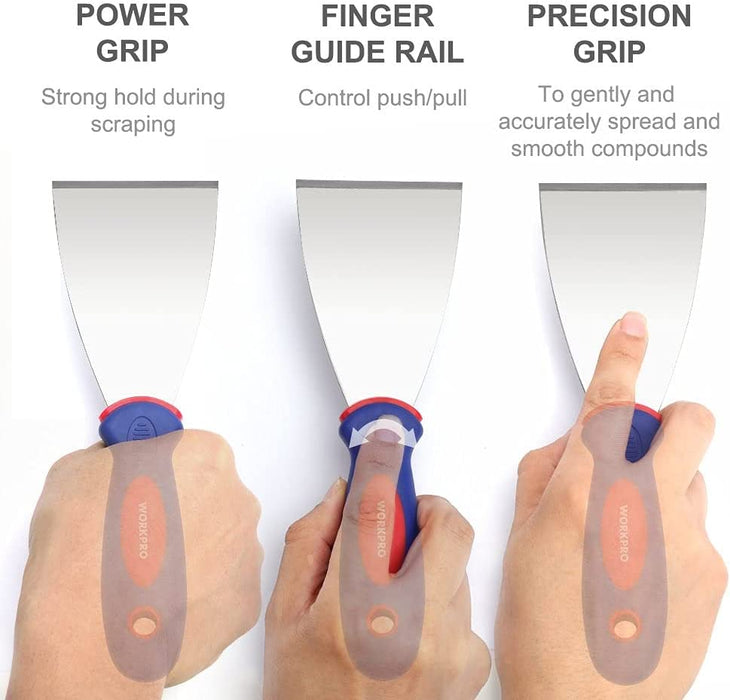 Profi Malerspachtel Spachtel Set aus rostfreiem Edelstahl mit Kunststoffgriff Maler Werkzeug Profi Putty Knife 38mm 75mm 100mm 150mm 4-teilig 