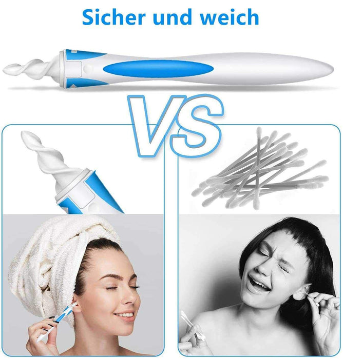 Q-Grip Ohrenschmalz entferner, Upgraded Spiral Tupfer Ohrenschmalz-Entferner Kit Ohrenreiniger mit 16 Ersatzköpfe, sichere Ohrenschmalz-Entfernung 