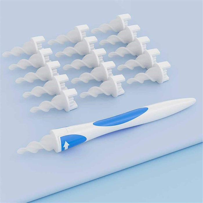 Q-Grip Ohrenschmalz entferner, Upgraded Spiral Tupfer Ohrenschmalz-Entferner Kit Ohrenreiniger mit 16 Ersatzköpfe, sichere Ohrenschmalz-Entfernung 