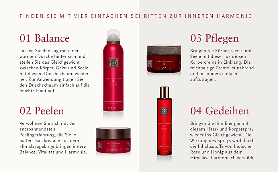RITUALS Geschenkset für Frauen von The Ritual of Ayurveda, Größe L – Mit Indischer Rose und Süßmandelöl – Beruhigt und Nährt